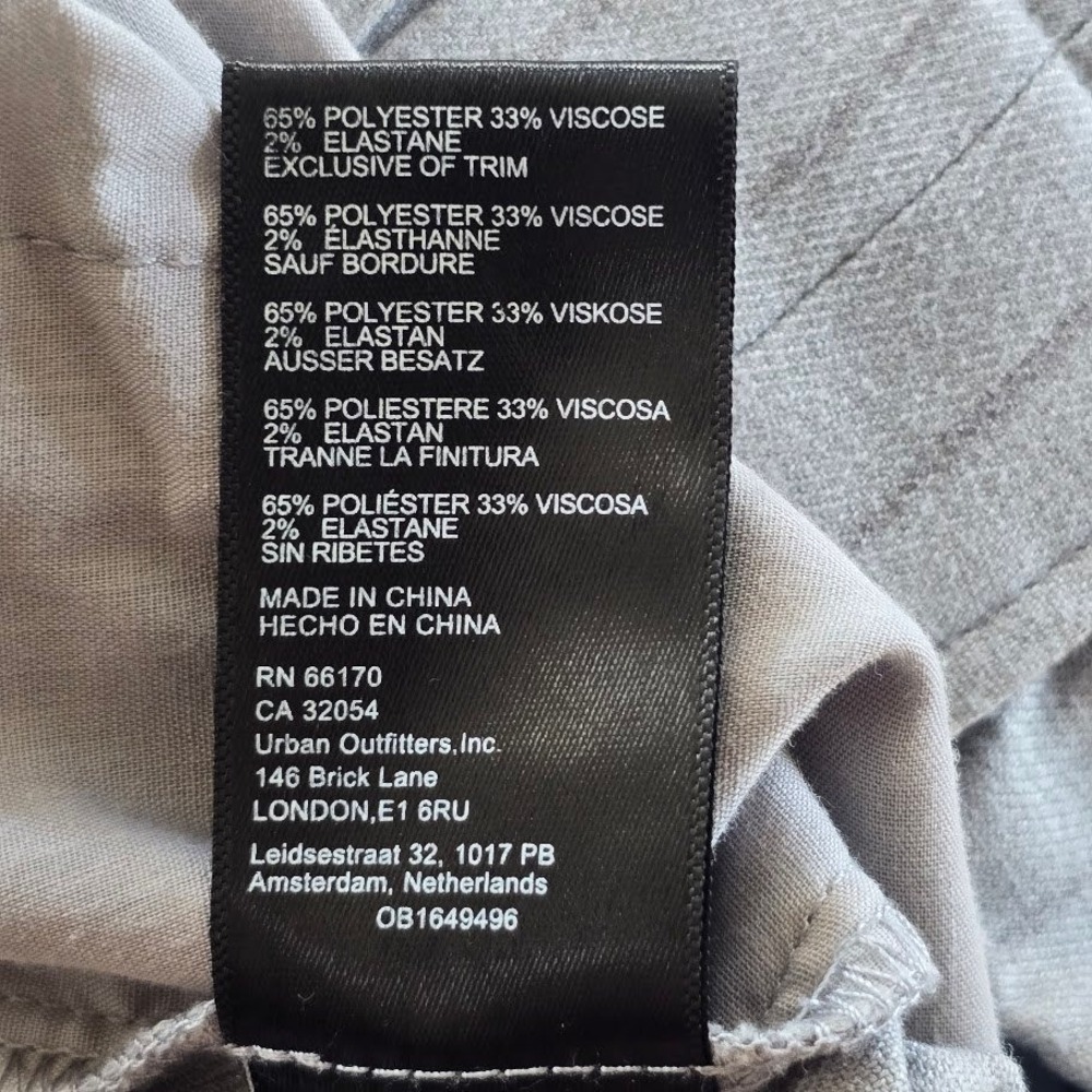 Urban Outfitters Wide Leg Trousers Women 0 Grey Pinstripe Dark Academia Core - Picture 13 of 14